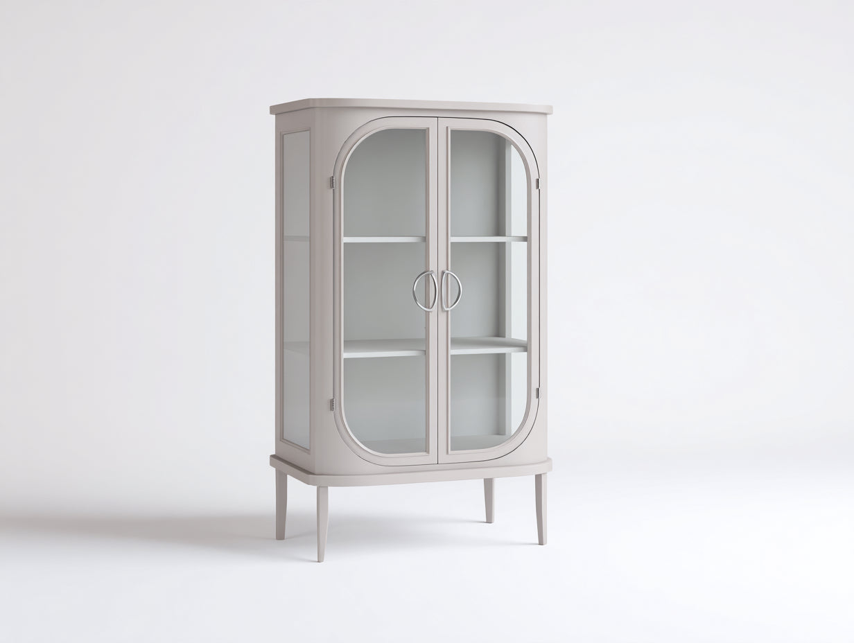 Vitrinas 95x40x145 cm - madera de ingeniería blanco - 2 puertas de cristal - estilo moderno