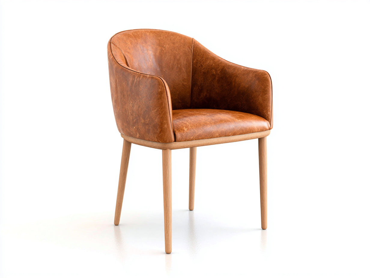 Sillas de comedor piel marrón 56x59x84 cm para comedor - diseño envolvente moderno