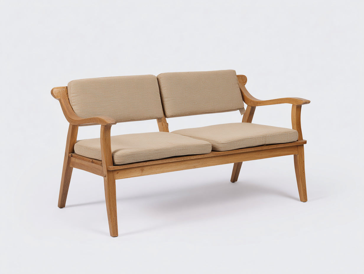 Bancos de jardín madera maciza 142x68x88 cm - beige - diseño moderno para jardín