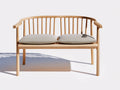 Banco de jardín de madera 140x58x82 cm - marrón claro - diseño curvo con respaldo