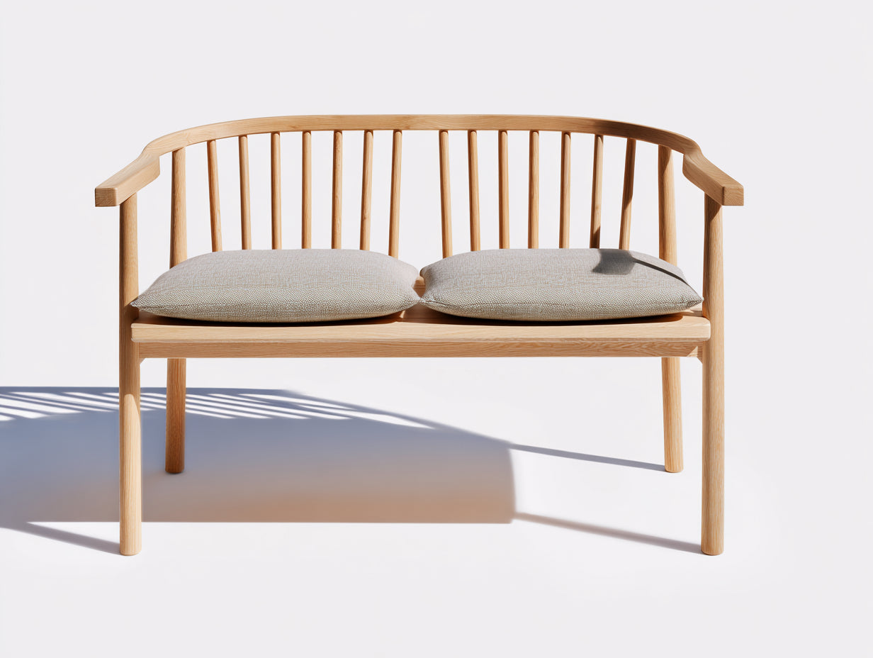 Banco de jardín de madera 140x58x82 cm - marrón claro - diseño curvo con respaldo