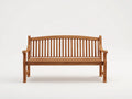 Banco de jardín madera natural 125x52x88 cm para exteriores - diseño clásico con respaldo curvo