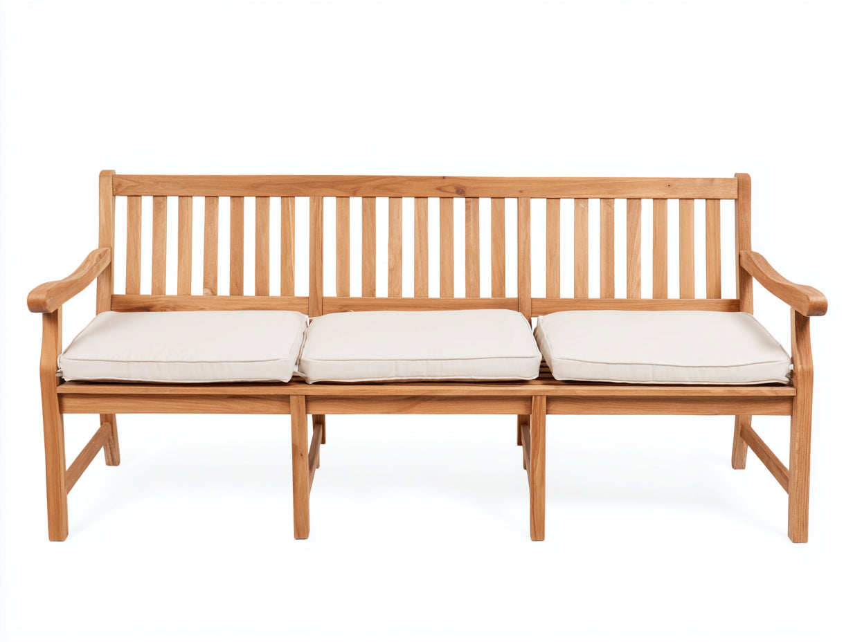 Banco de jardín de madera 180x60x90 cm - marrón - diseño clásico de tres plazas