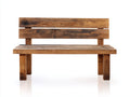 Banco de jardín de madera 130x55x85 cm - marrón - estilo rústico con respaldo