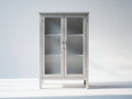 Vitrinas madera y vidrio gris 85x38x150 cm para salón - diseño clásico