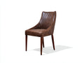 Sillas de comedor cuero sintético marrón oscuro 50x58x89 cm para comedor - diseño contemporáneo