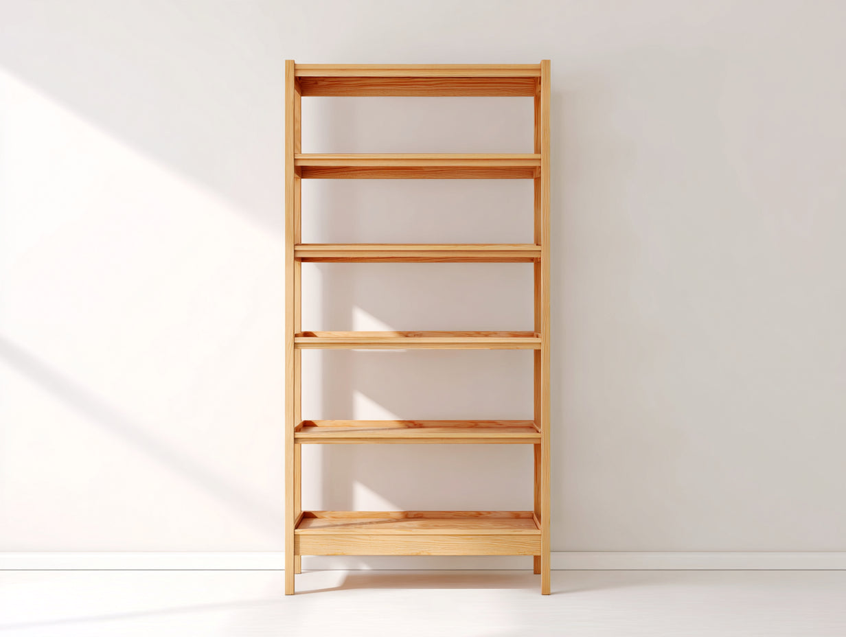 Archivadores madera natural 78x34x190 cm para oficina - diseño abierto vertical